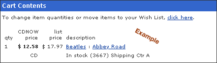 Shopping Cart Example 2.